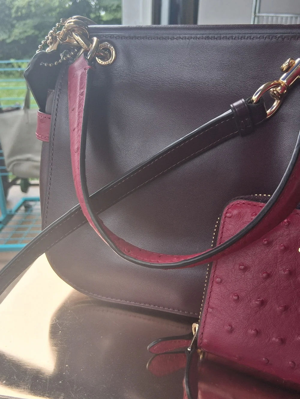 Coach Women's Turnlock Satchel and Wallet Set - Plum & Fuchsia NWT